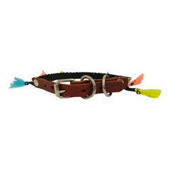 COLLAR PIEL NATURAL HUICHOL 1 CM