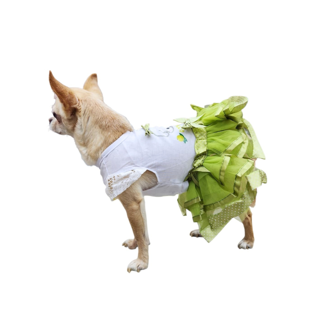 VESTIDO VERDE PUNTOS