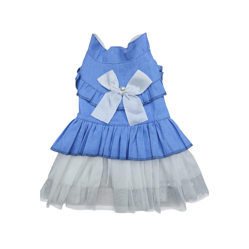 VESTIDO MEZCLILLA BLANCO